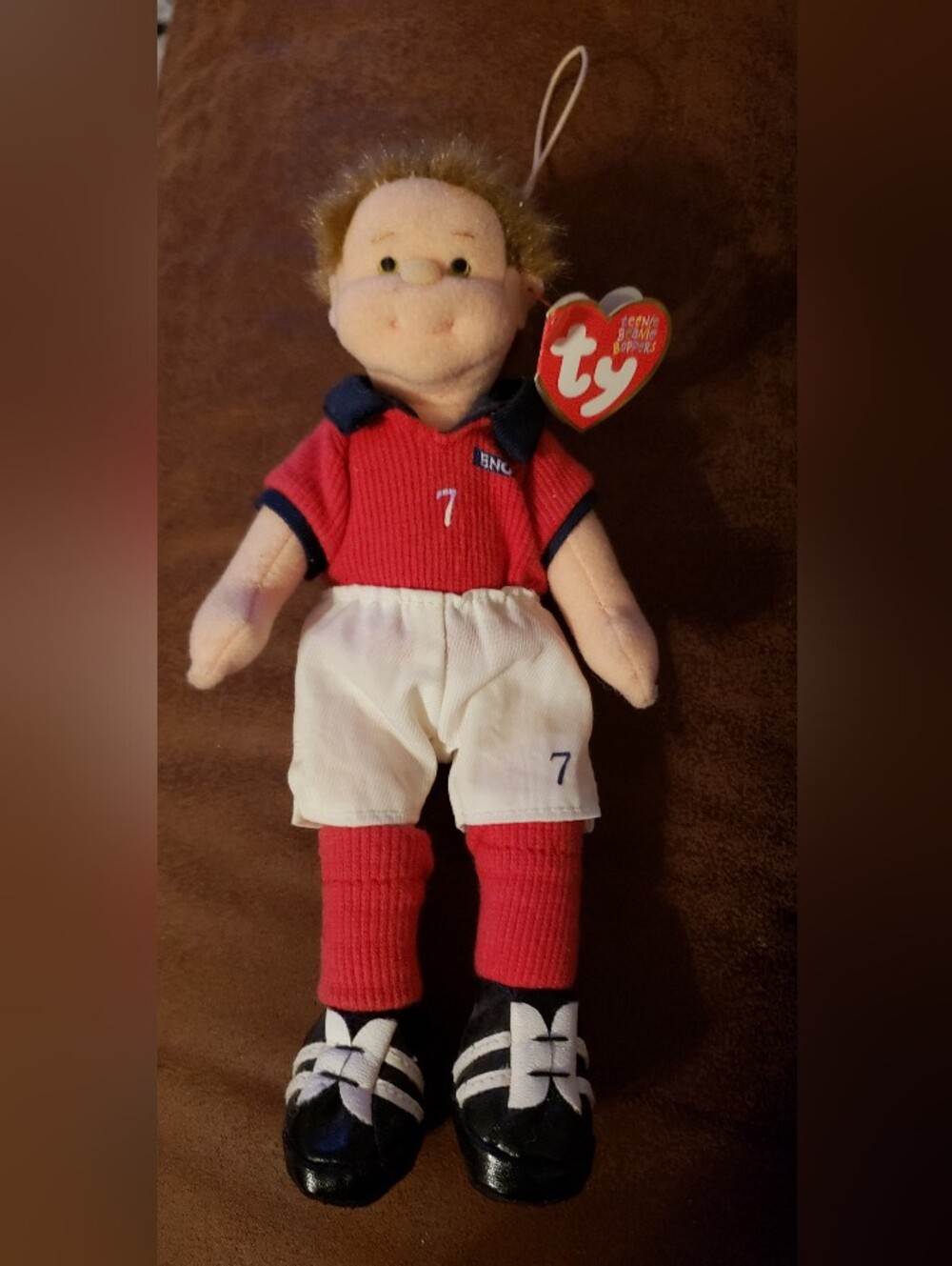 🤾‍♀️🤾 2FOR20 Ty Teenie Beanie  "Footie" England Soccer Player Doll #7 Vintage